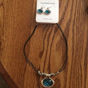 BLUE JEWEL NECKLACE & EARRING SET